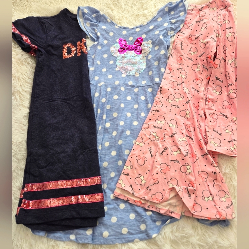 Lot of 3 beautiful girls dresses size 8 Disney and Dkny